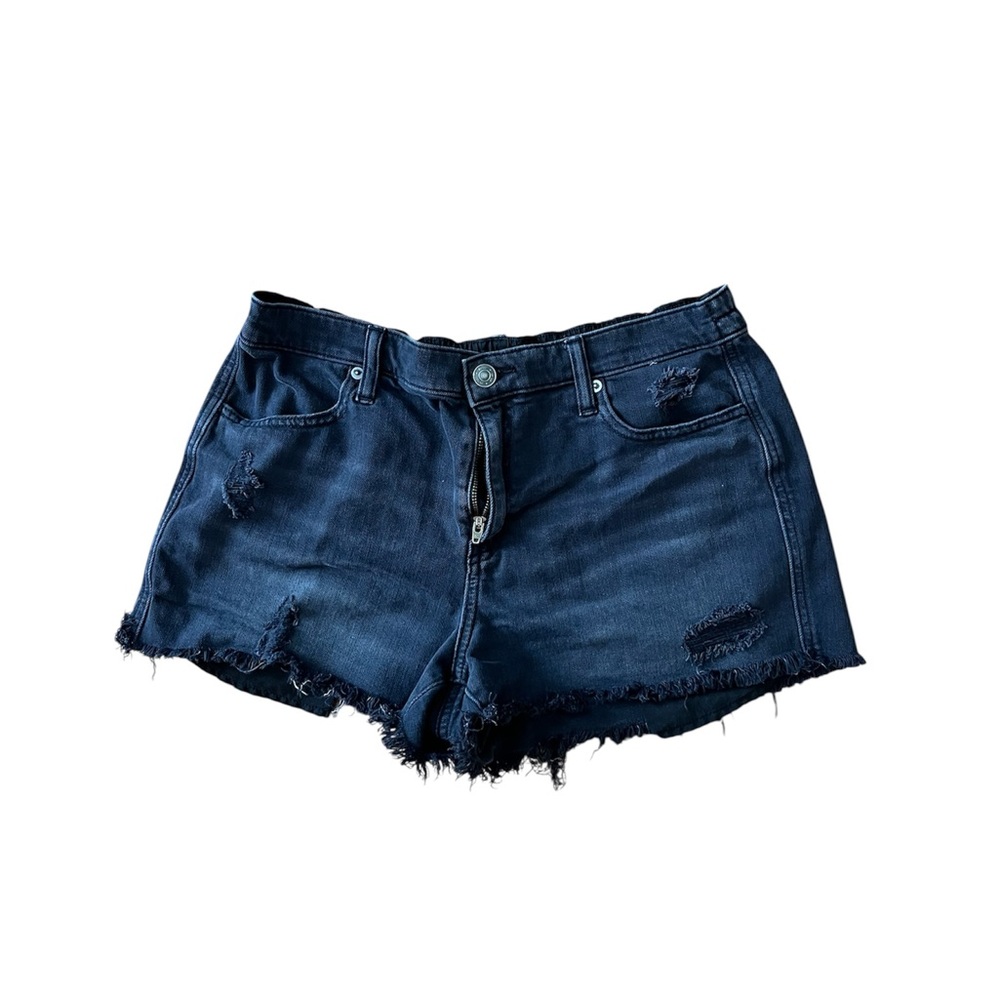 Aerie Blue Jean Shorts Distressed Cut-Off Style